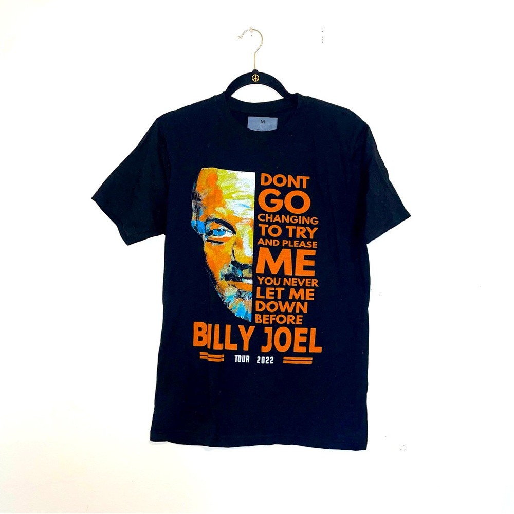Billy Joel | 100% Cotton Navy Blue Short Sleeve Graphic Tee